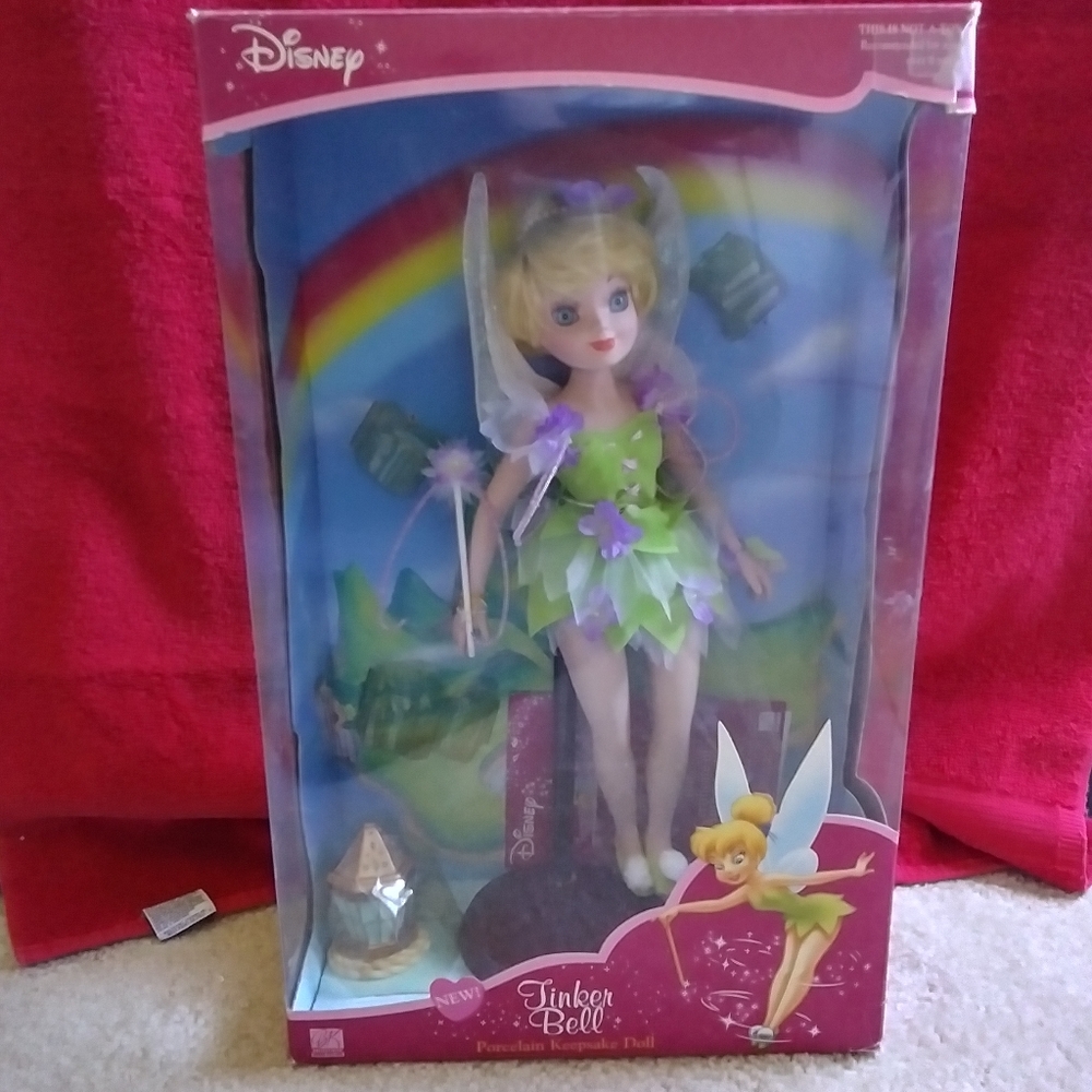 Tinker Bell Porcelain Keepsake Doll roughly 15" tall By Disney 2003 Edition